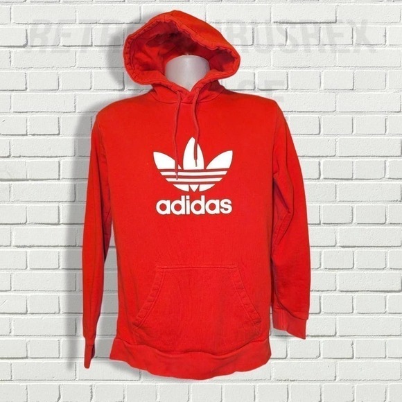 Adidas Originals Trefoil Hoodie in Red and White Small - Picture 1 of 6